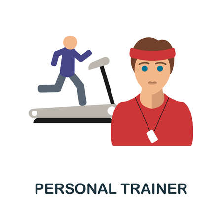 Personal Trainer flat icon. Color simple element from freelance collection. Creative Personal Trainer icon for web design, templates, infographics and moreのイラスト素材