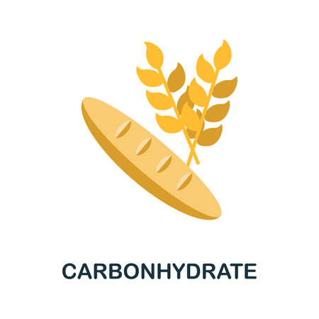Carbonhydrate flat icon. Color simple element from nutrition collection. Creative Carbonhydrate icon for web design, templates, infographics and moreのイラスト素材