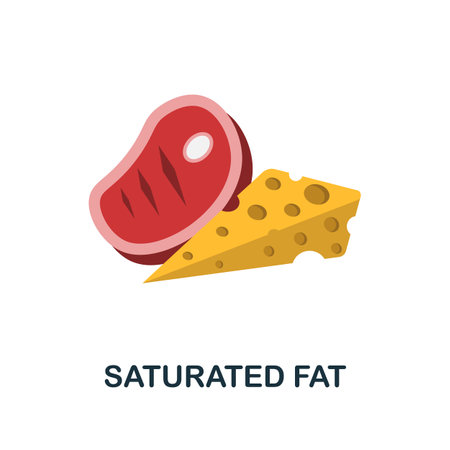 Saturated Fat flat icon. Color simple element from nutrition collection. Creative Saturated Fat icon for web design, templates, infographics and moreのイラスト素材