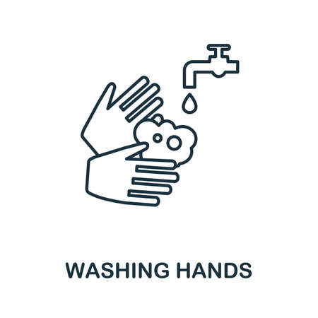 Washing Hands icon. Simple element from hygiene collection. Creative Washing Hands icon for web design, templates, infographics and moreのイラスト素材
