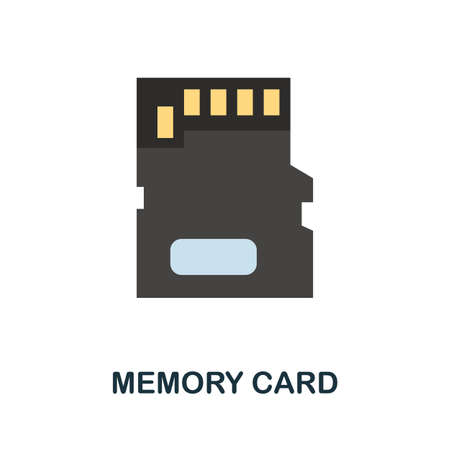 Memory Card flat icon. Color simple element from phone accessories collection. Creative Memory Card icon for web design, templates, infographics and moreのイラスト素材