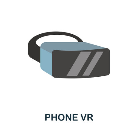 Phone Vr flat icon. Color simple element from phone accessories collection. Creative Phone Vr icon for web design, templates, infographics and moreのイラスト素材