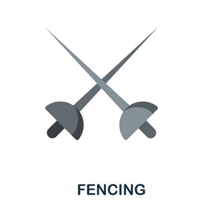 Fencing flat icon. Color simple element from weapon collection. Creative Fencing icon for web design, templates, infographics and moreのイラスト素材
