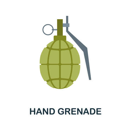 Hand Grenade flat icon. Color simple element from weapon collection. Creative Hand Grenade icon for web design, templates, infographics and moreのイラスト素材