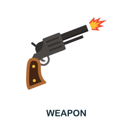 Weapon flat icon. Color simple element from weapon collection. Creative Weapon icon for web design, templates, infographics and moreのイラスト素材