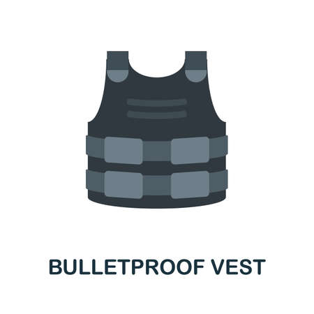 Bulletproof Vest flat icon. Color simple element from weapon collection. Creative Bulletproof Vest icon for web design, templates, infographics and moreのイラスト素材