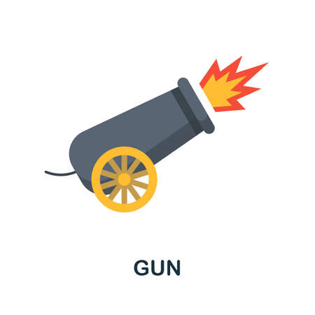 Gun flat icon. Color simple element from weapon collection. Creative Gun icon for web design, templates, infographics and moreのイラスト素材