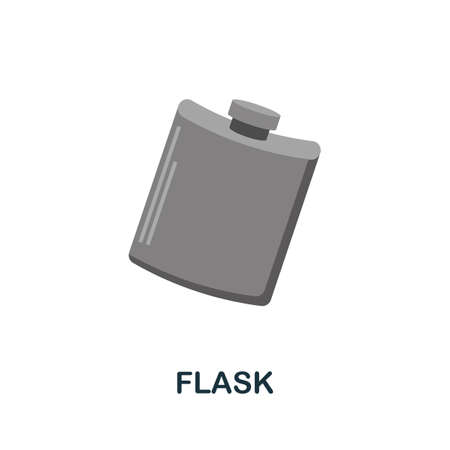 Flask flat icon. Color simple element from wild west collection. Creative Flask icon for web design, templates, infographics and moreのイラスト素材
