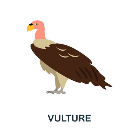 Vulture flat icon. Color simple element from wild west collection. Creative Vulture icon for web design, templates, infographics and moreのイラスト素材