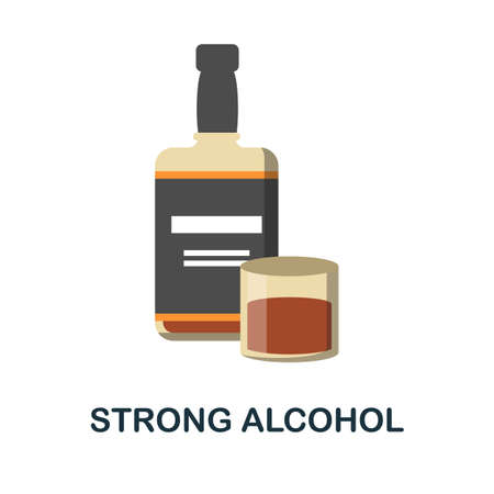 Strong Alcohol flat icon. Color simple element from wild west collection. Creative Strong Alcohol icon for web design, templates, infographics and moreのイラスト素材