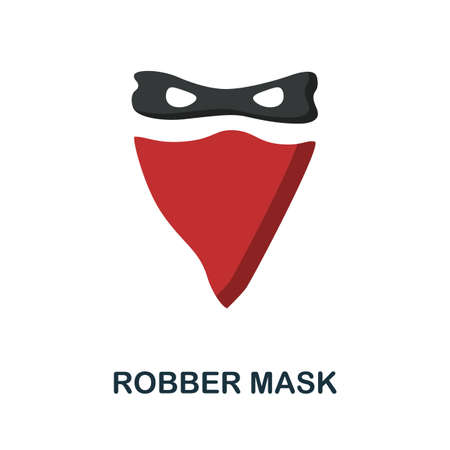 Robber Mask flat icon. Color simple element from wild west collection. Creative Robber Mask icon for web design, templates, infographics and moreのイラスト素材
