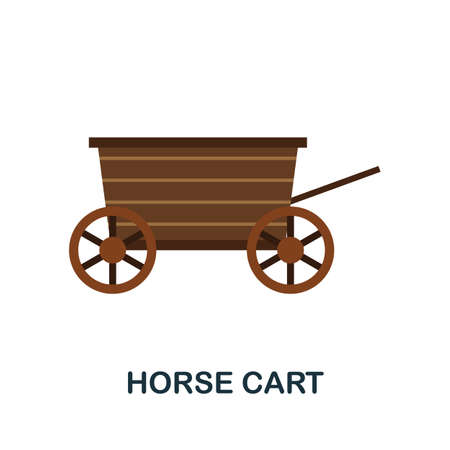 Horse Cart flat icon. Color simple element from wild west collection. Creative Horse Cart icon for web design, templates, infographics and moreのイラスト素材