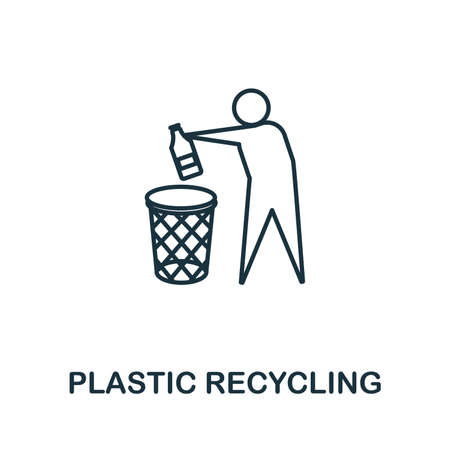 Plastic Recycling icon. Simple illustration from recycling collection. Creative Plastic Recycling icon for web design, templates, infographics and moreのイラスト素材