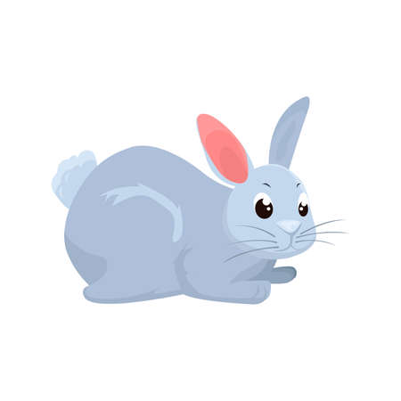 Rabbit flat icon. Colored vector element from animals collection. Creative Rabbit icon for web design, templates and infographics.のイラスト素材