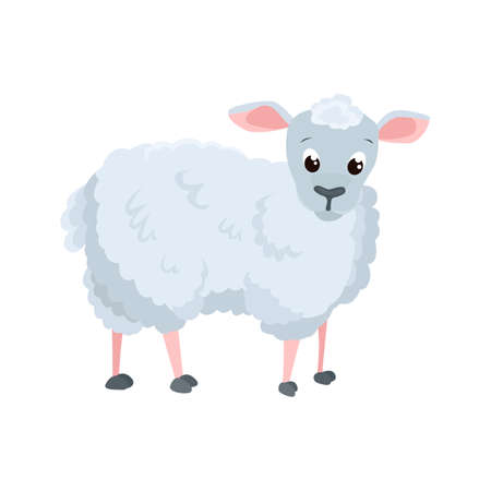 Sheep flat icon. Colored vector element from animals collection. Creative Sheep icon for web design, templates and infographics.のイラスト素材