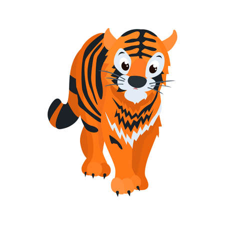 Tiger flat icon. Colored vector element from animals collection. Creative Tiger icon for web design, templates and infographics.のイラスト素材