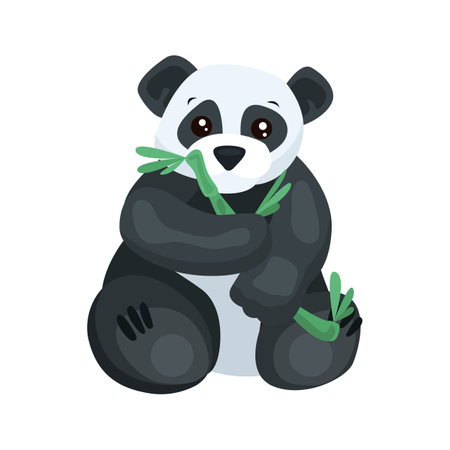 Panda flat icon. Colored vector element from animals collection. Creative Panda icon for web design, templates and infographics.のイラスト素材