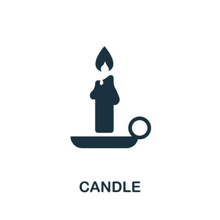 Candle icon. Monochrome simple element from fortune teller collection. Creative Candle icon for web design, templates, infographics and moreのイラスト素材