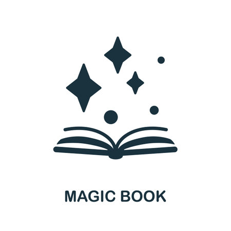 Magic Book icon. Monochrome simple element from fortune teller collection. Creative Magic Book icon for web design, templates, infographics and moreのイラスト素材