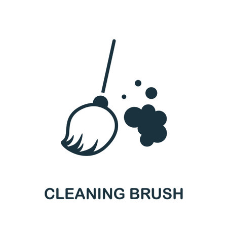 Cleaning Brush icon. Monochrome simple element from housekeeping collection. Creative Cleaning Brush icon for web design, templates, infographics and moreのイラスト素材