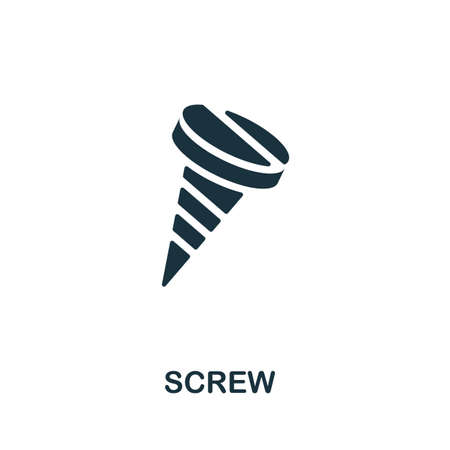 Screw icon. Monochrome simple element from manufacturing collection. Creative Screw icon for web design, templates, infographics and moreのイラスト素材