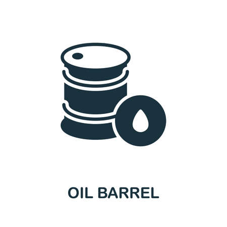 Oil Barrel icon. Monochrome simple element from packaging collection.のイラスト素材