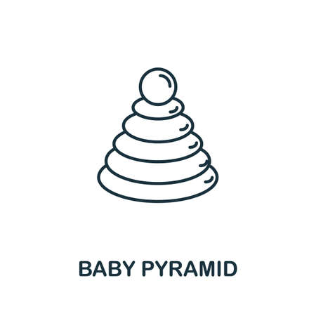 Baby Pyramid icon from baby things collection. Simple line element Baby Pyramid symbol for templates, web design and infographicsのイラスト素材