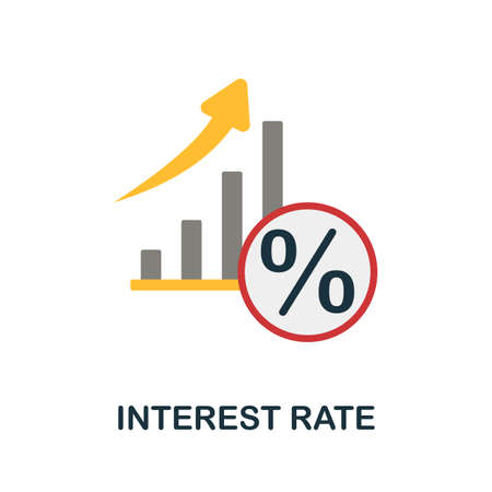 Interest Rate icon. Flat sign element from credit collection. Creative Interest Rate icon for web design, templates, infographics and moreのイラスト素材