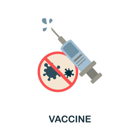 Vaccine flat icon. Colored sign from antibiotic resistance collection. Creative Vaccine icon illustration for web design, infographics and moreのイラスト素材