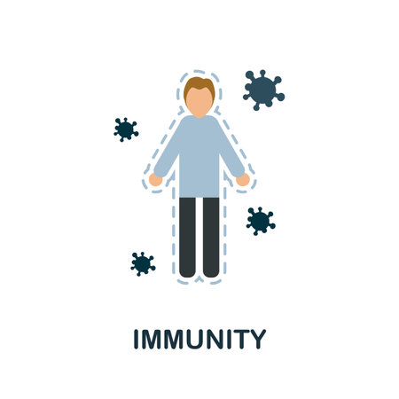 Immunity flat icon. Colored sign from antibiotic resistance collection. Creative Immunity icon illustration for web design, infographics and moreのイラスト素材