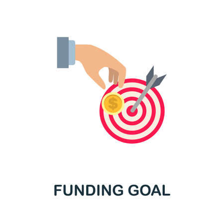 Funding Goal flat icon. Simple sign from crowdfunding collection. Creative Funding Goal icon illustration for web design, infographics and moreのイラスト素材