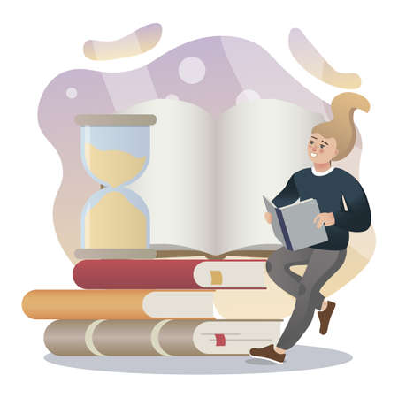 History. Isolated flat style colored illustration. School lessons. Studying history.のイラスト素材