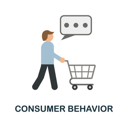 Consumer Behavior flat icon. Colored sign from customer management collection. Creative Consumer Behavior icon illustration for web design, infographics and moreのイラスト素材