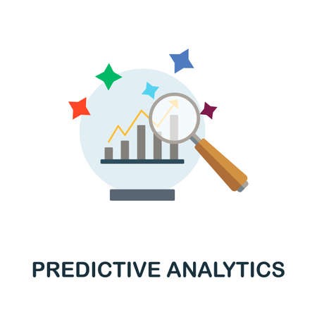 Predictive Analytics flat icon. Colored sign from customer management collection. Creative Predictive Analytics icon illustration for web design, infographics and moreのイラスト素材
