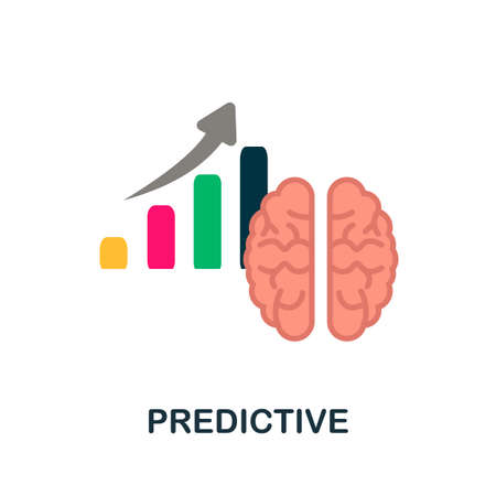 Predictive icon. Flat sign element from data analytics collection. Creative Predictive icon for web design, templates, infographics and moreのイラスト素材