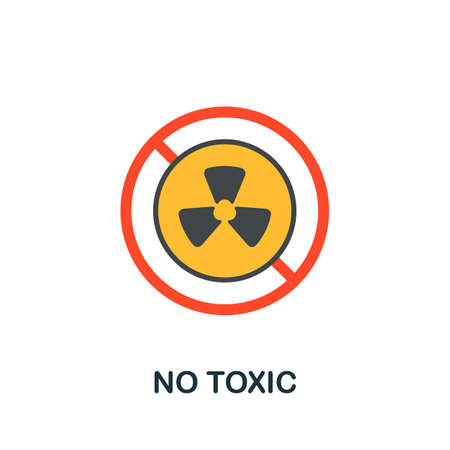 No Toxic icon. Flat sign element from eco friendly product collection. Creative No Toxic icon for web design, templates, infographics and moreのイラスト素材