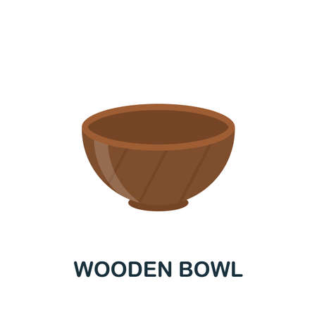 Wooden Bowl icon. Flat sign element from eco friendly product collection. Creative Wooden Bowl icon for web design, templates, infographics and moreのイラスト素材