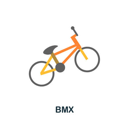 Bmx icon. Flat sign element from extreme sport collection. Creative Bmx icon for web design, templates, infographics and moreのイラスト素材