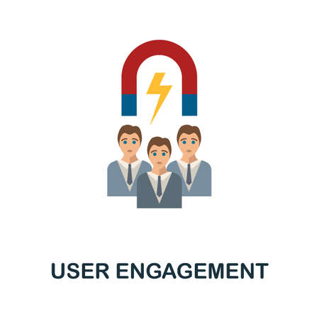 User Engagement flat icon. Simple sign from gamification collection. Creative User Engagement icon illustration for web design, infographics and moreのイラスト素材