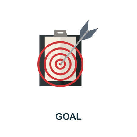 Goal flat icon. Simple sign from gamification collection. Creative Goal icon illustration for web design, infographics and moreのイラスト素材