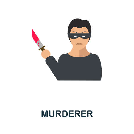 Murderer icon. Flat sign element from law collection. Creative Murderer icon for web design, templates, infographics and moreのイラスト素材