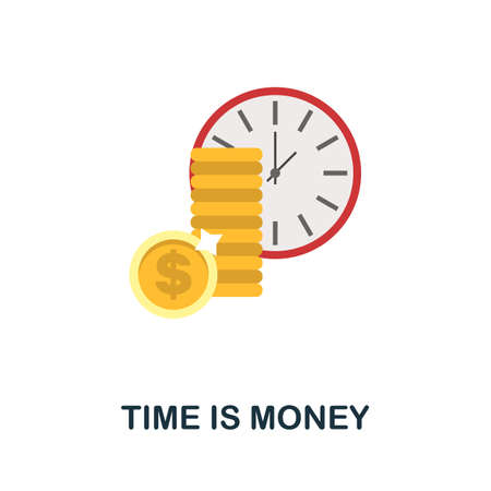 Time Is Money icon. Flat sign element from time management collection. Creative Time Is Money icon for web design, templates, infographics and moreのイラスト素材