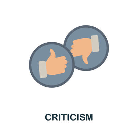 Criticism flat icon. Colored sign from personality collection. Creative Criticism icon illustration for web design, infographics and moreのイラスト素材