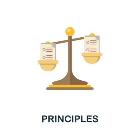 Principles flat icon. Colored sign from personality collection. Creative Principles icon illustration for web design, infographics and moreのイラスト素材
