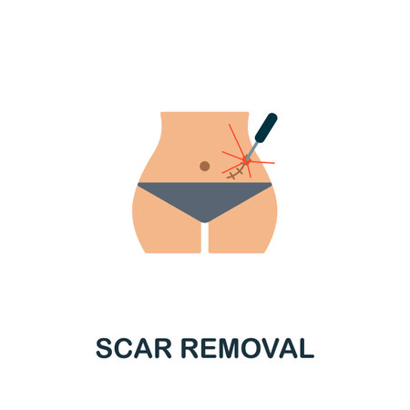 Scar Removal flat icon. Colored sign from plastic surgery collection. Creative Scar Removal icon illustration for web design, infographics and moreのイラスト素材