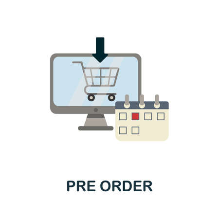 Pre Order flat icon. Simple sign from procurement process collection. Creative Pre Order icon illustration for web design, infographics and moreのイラスト素材