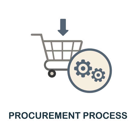 Procurement Process flat icon. Simple sign from collection. Creative Procurement Process icon illustration for web design, infographics and moreのイラスト素材