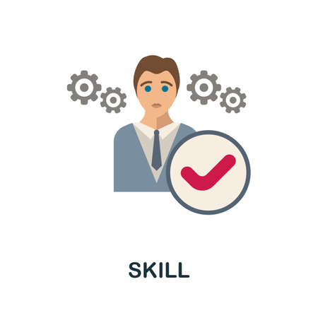 Skill flat icon. Colored sign from productivity collection. Creative Skill icon illustration for web design, infographics and moreのイラスト素材