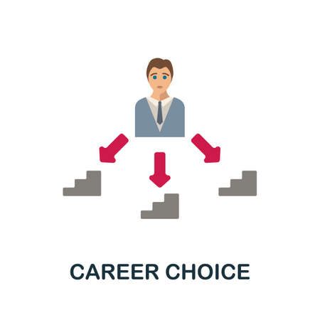 Career Choice flat icon. Colored sign from productivity collection. Creative Career Choice icon illustration for web design, infographics and moreのイラスト素材