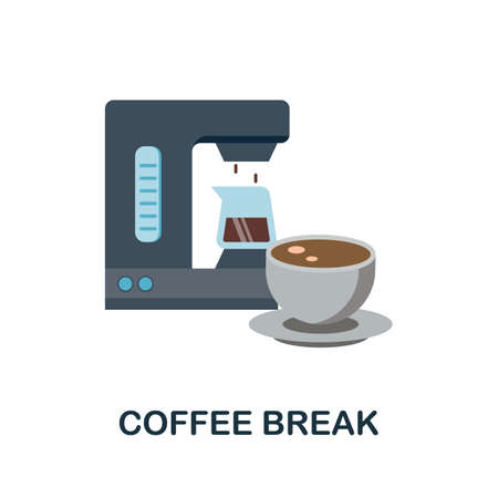 Coffee Break flat icon. Colored sign from productivity collection. Creative Coffee Break icon illustration for web design, infographics and moreのイラスト素材